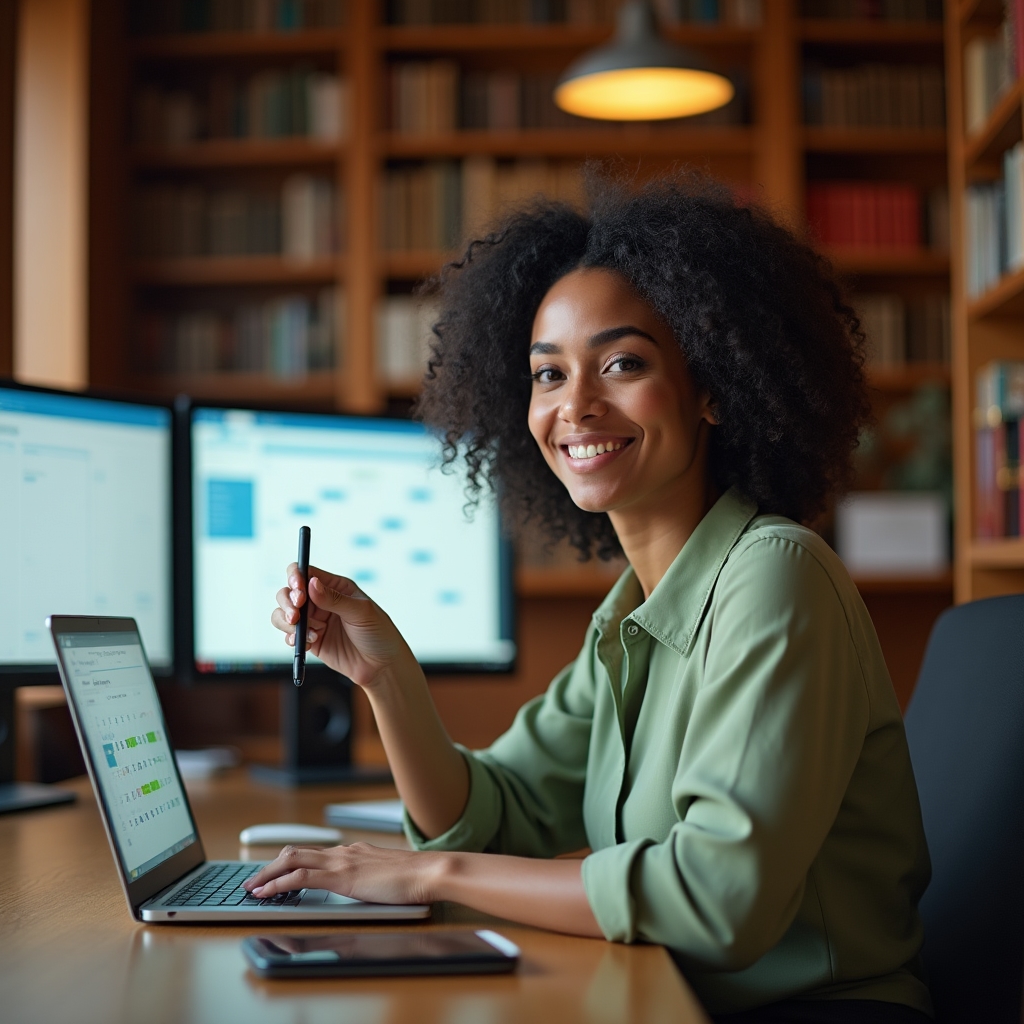 Entrepreneur configuring an online appointment booking calendar on a laptop screen